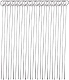 30 Pack 10 Inch Metal Barbecue Skewers, Stainless Steel BBQ Skewers, Shish Kebab Kabob Skewers (BBQ 10Inch-30p)